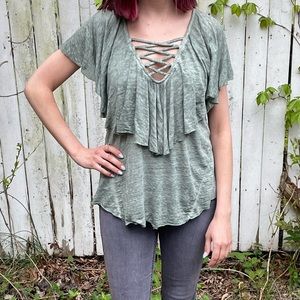 Mint green top